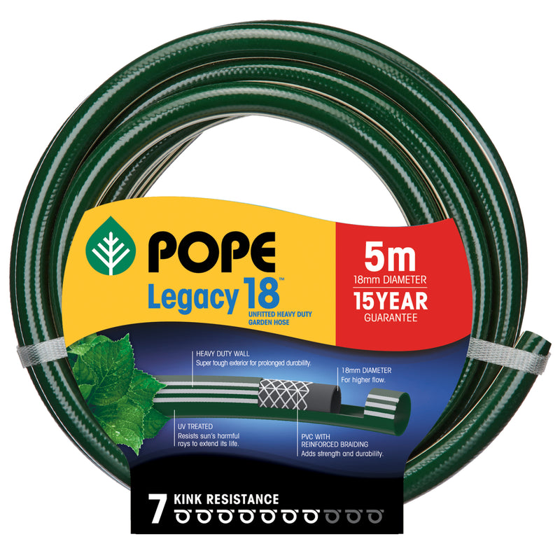 18mm x 5m Legacy18 Unfitted Garden Hose