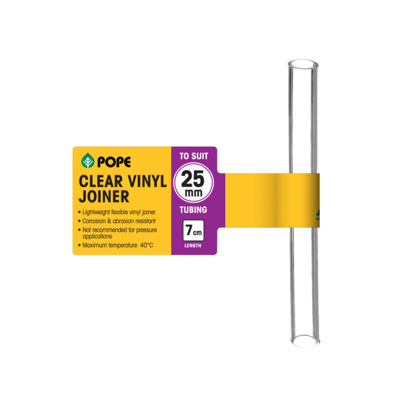 25mm x 7cm Clear Vinyl Tubing Joiner