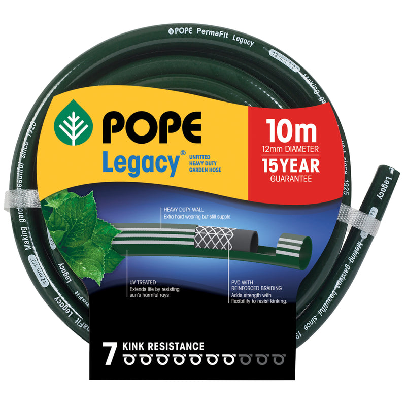 12mm x 10m Legacy® Unfitted Garden Hose
