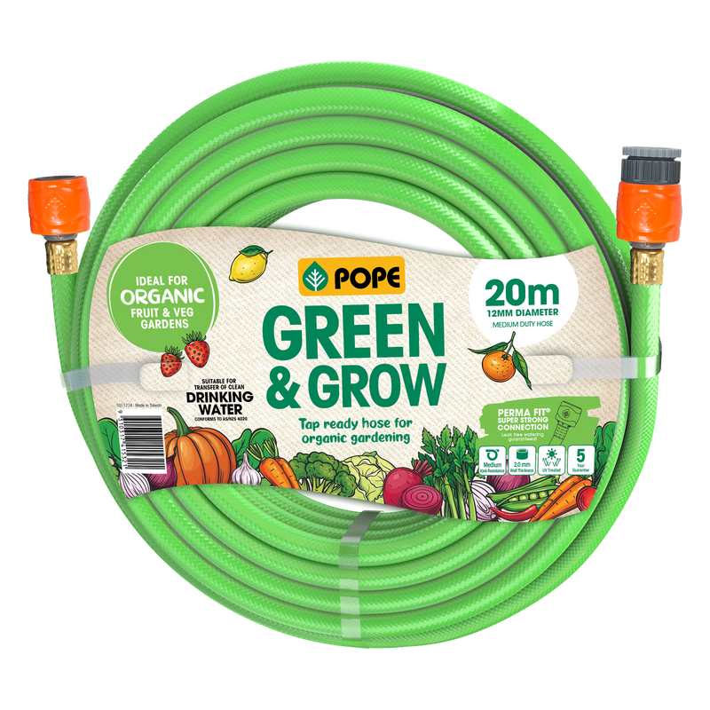 12mm x 20m Green&Grow Garden Hose
