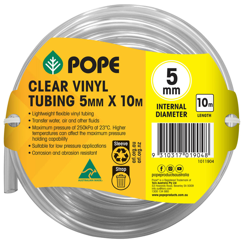 5mm x 10m Clear Vinyl Tubing