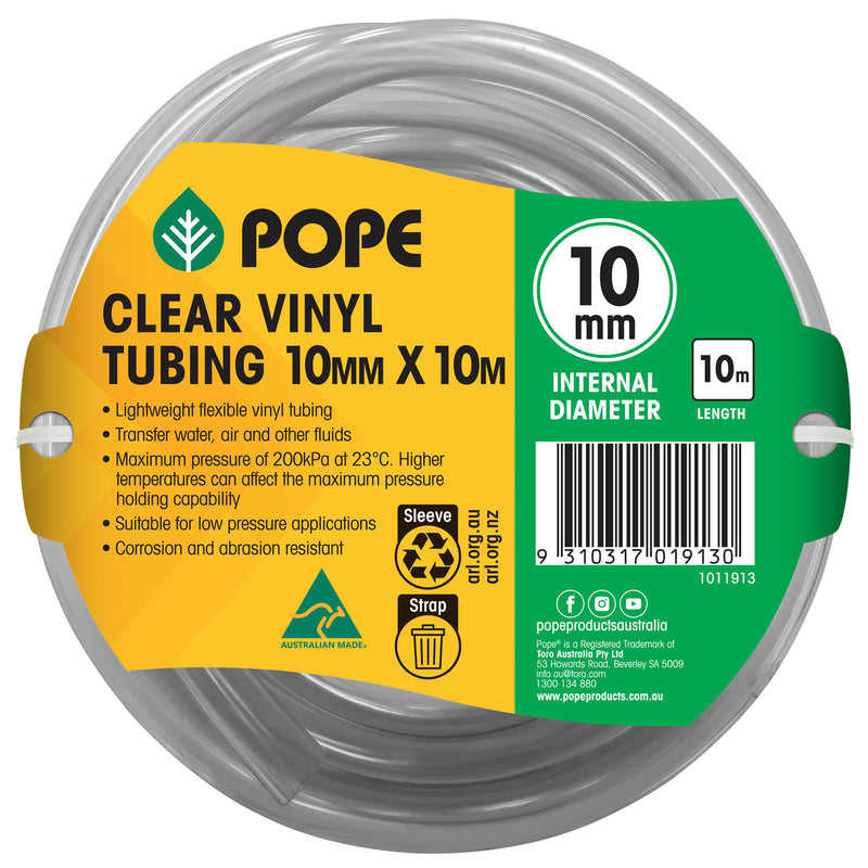 10mm x 10m Clear Vinyl Tubing