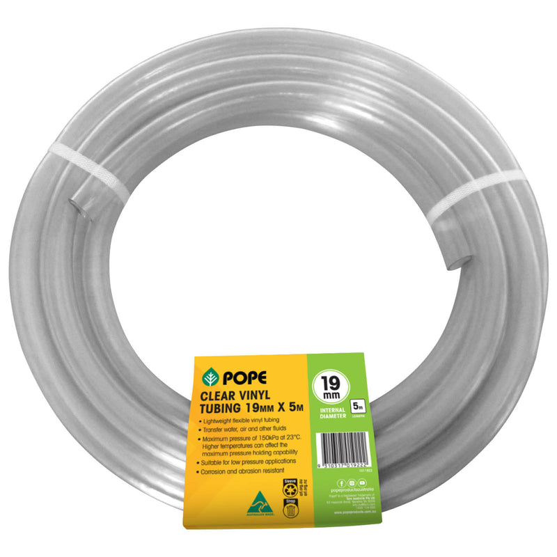 19mm x 5m Clear Vinyl Tubing