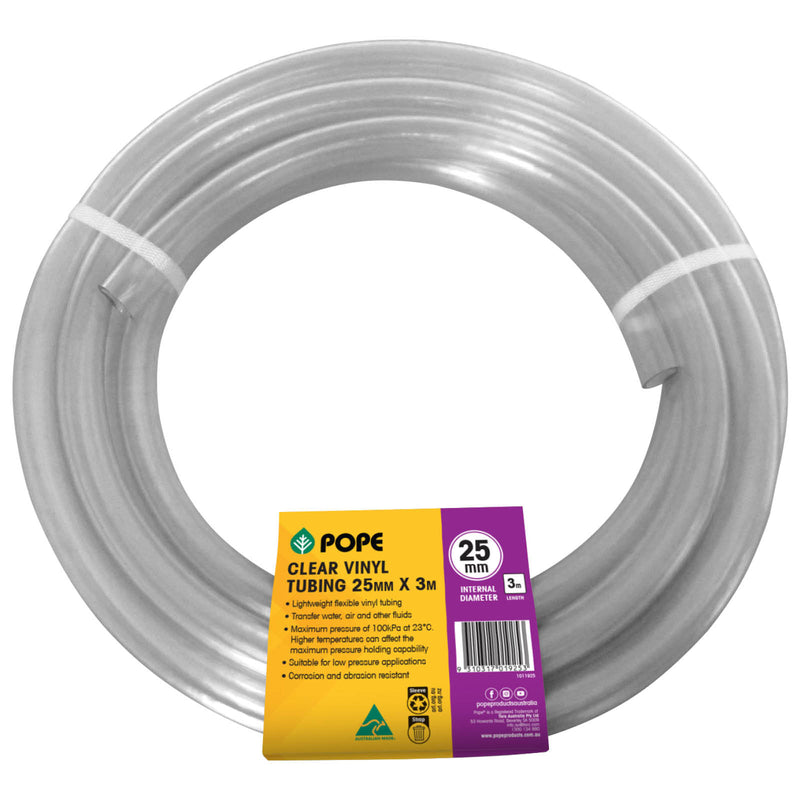 25mm x 3m Clear Vinyl Tubing
