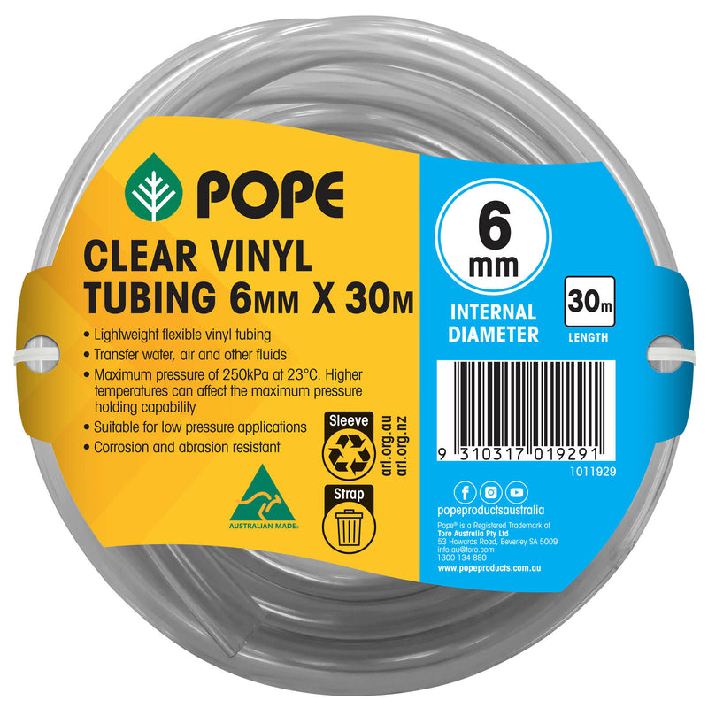 6mm x 30m Clear Vinyl Tubing