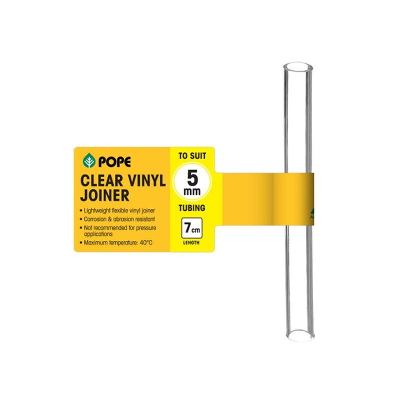 5mm x 7cm Clear Vinyl Tubing Joiner