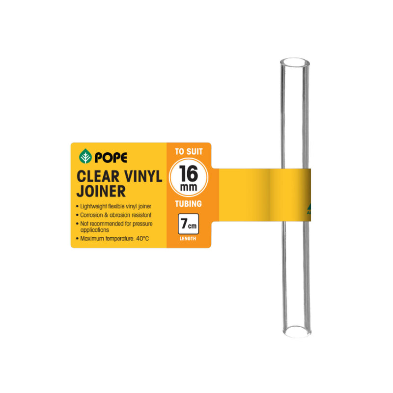 16mm x 7cm Clear Vinyl Tubing Joiner