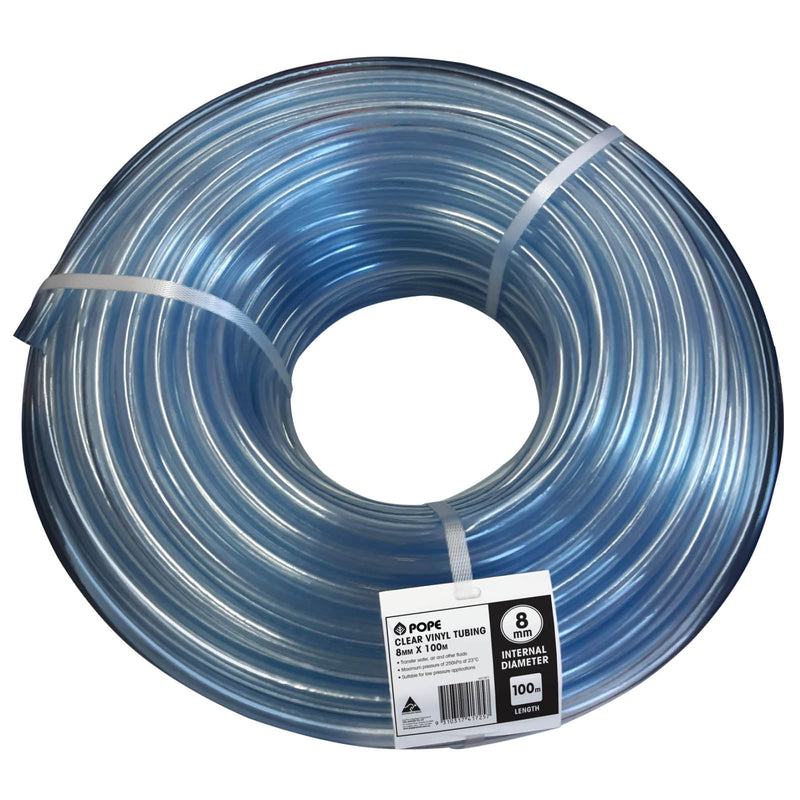 8mm x 100m Clear Vinyl Tubing