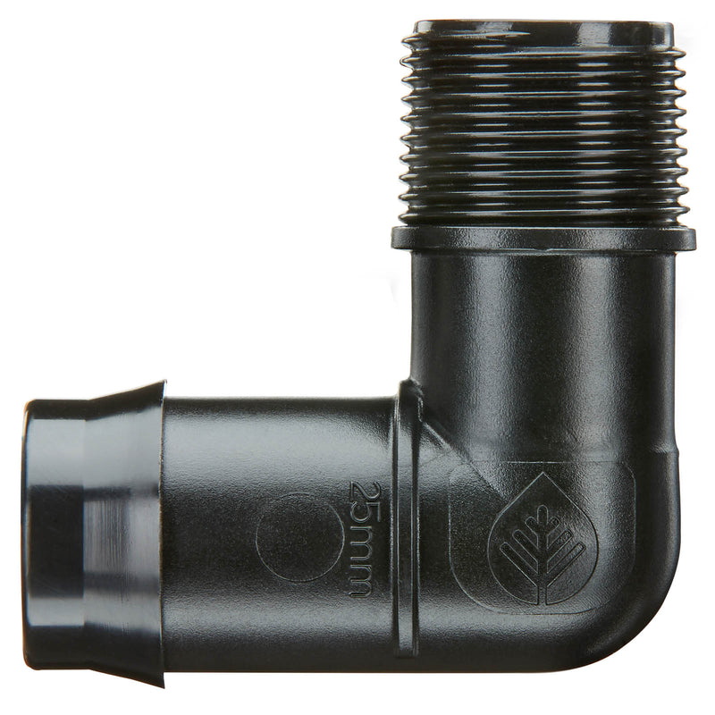25mm Barbed x 20mm BSPM Threaded Elbow