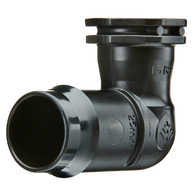 25mm Barbed x 15mm BSPF Threaded Elbow