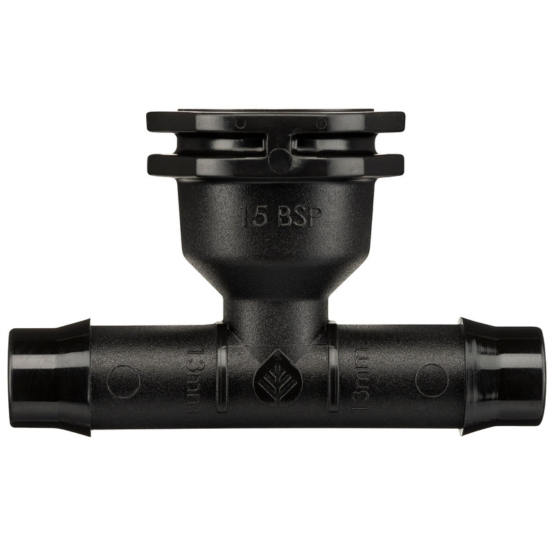 13mm Barbed x 15mm BSPF Threaded Tee