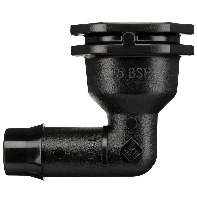 13mm Barbed x 15mm BSPF Threaded Elbow