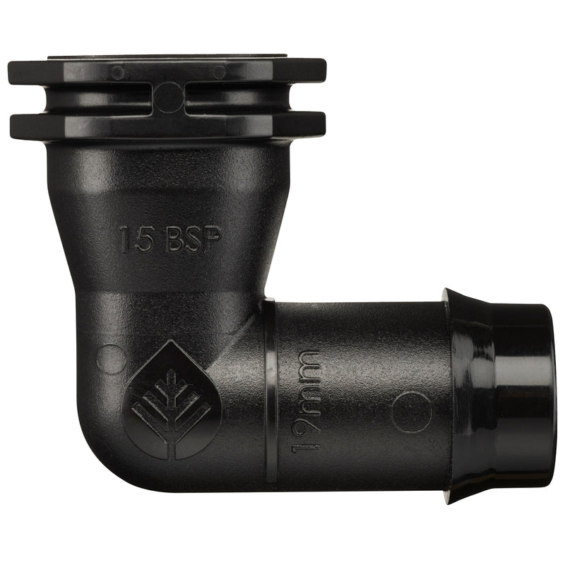 19mm Barbed x 15mm BSPF Threaded Elbow