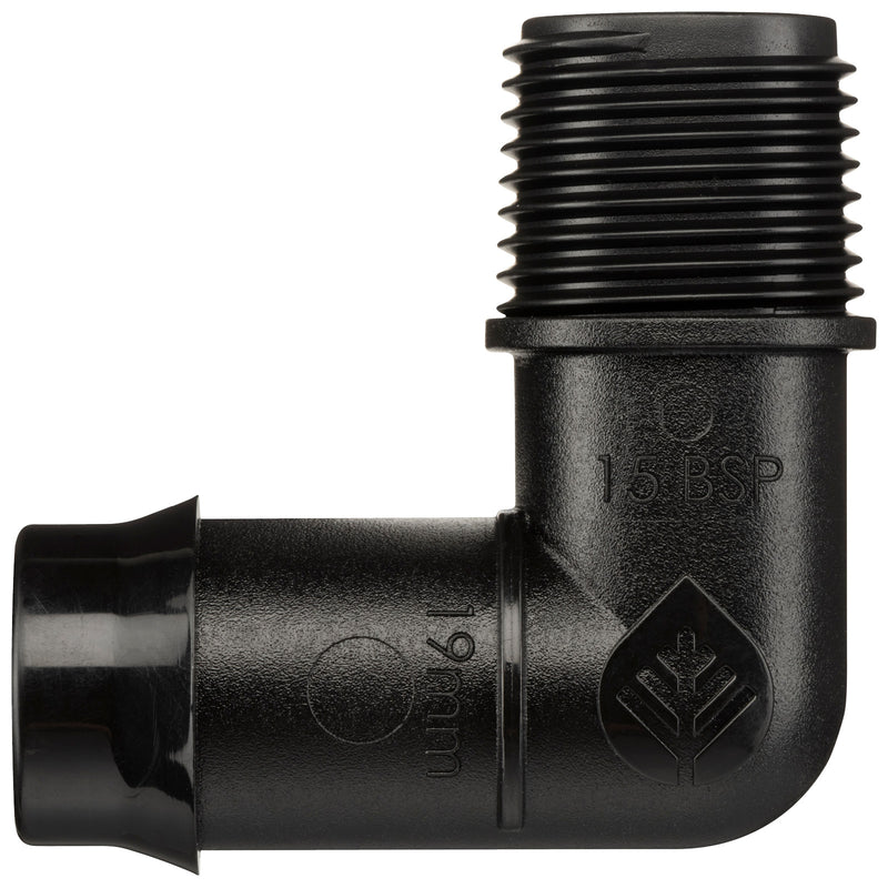 19mm Barbed x 15mm BSPM Threaded Elbow